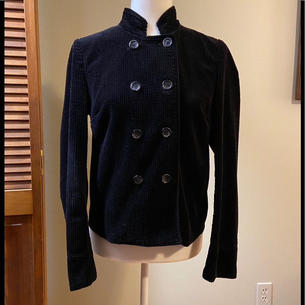 J. Jill Black Double-Breasted Corduroy Jacket, XS - Picture 2 of 10